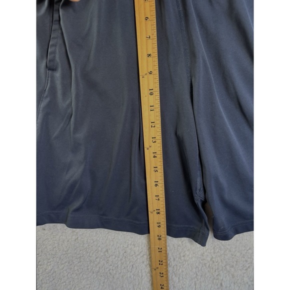 Nike Elastic Band Waist Gym Shorts Navy Size L Drawstring Logo Leg Dri-Fit - Picture 4 of 6